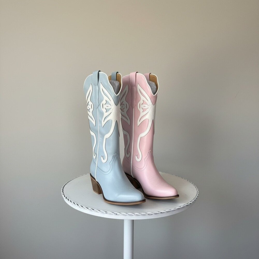 🌸 Pierre Dumas Pastel Western Boots — Pink — Women’s - Picture 4 of 4